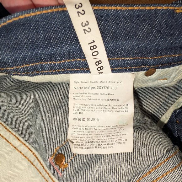 ACNE Studio Jeans North Indigo 32 x 30 30Y176-138 - Picture 5 of 5